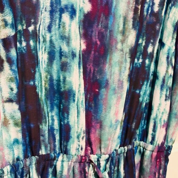 Mossimo Supply Co. Blue and Purple Tie-Dye Midi Dress - Picture 3 of 12